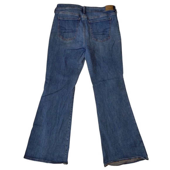 American Eagle Outfitters Women's Blue Flare Jeans - Picture 3 of 7